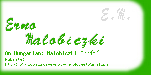 erno malobiczki business card